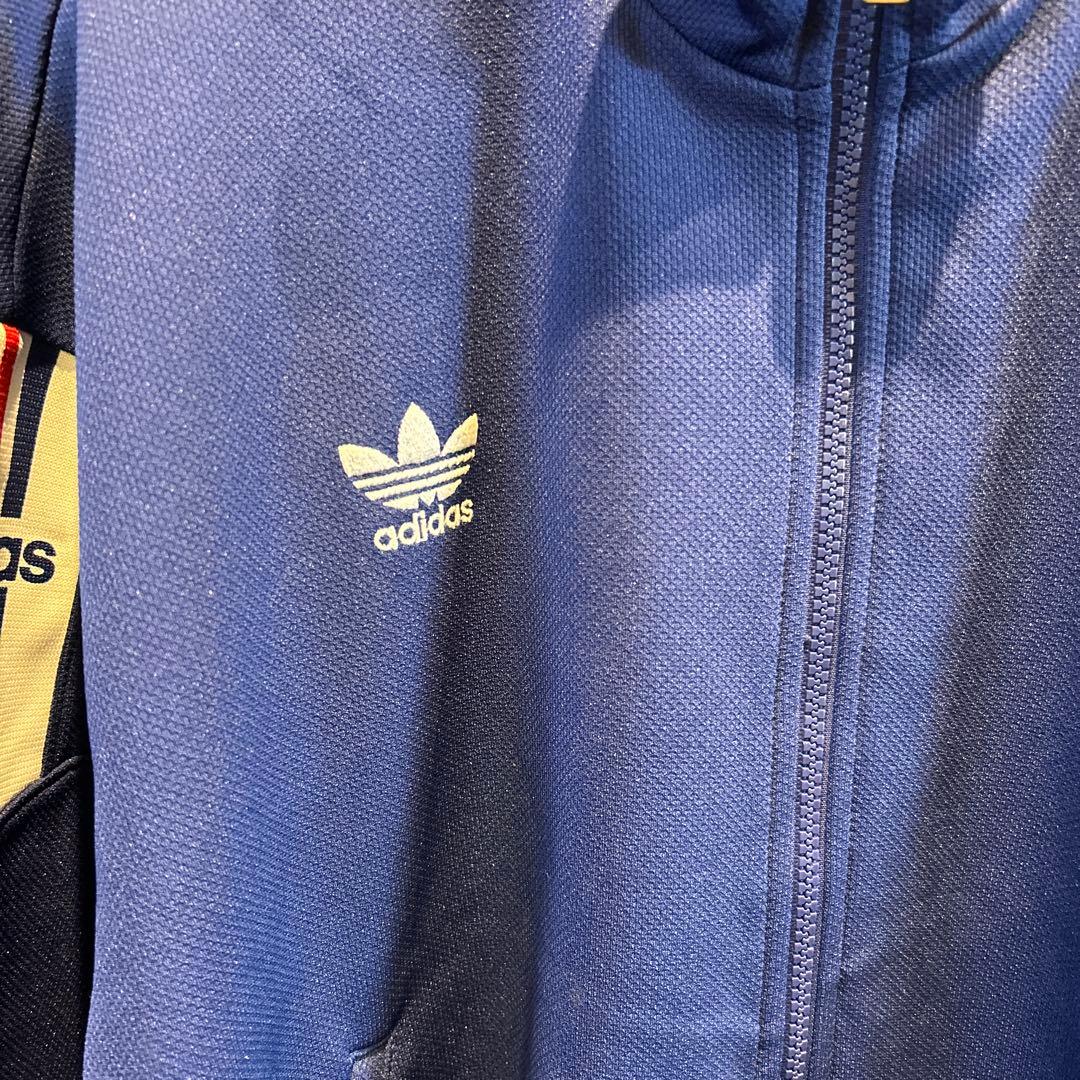 #247 80s adidas デサント　トラックジャケット　Lネイビー