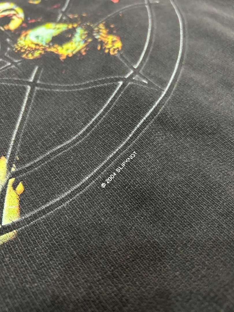 00s Slip Knot スリップノット パーカー フェード 両面プリント短丈