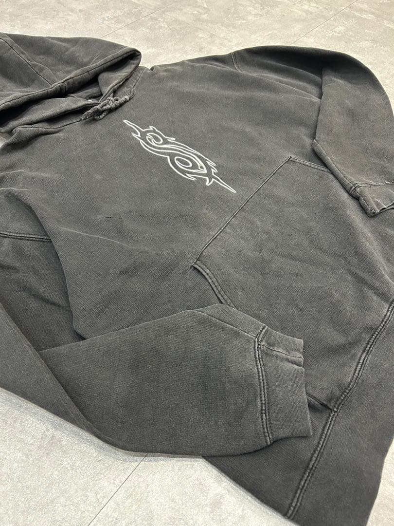 00s Slip Knot スリップノット パーカー フェード 両面プリント短丈