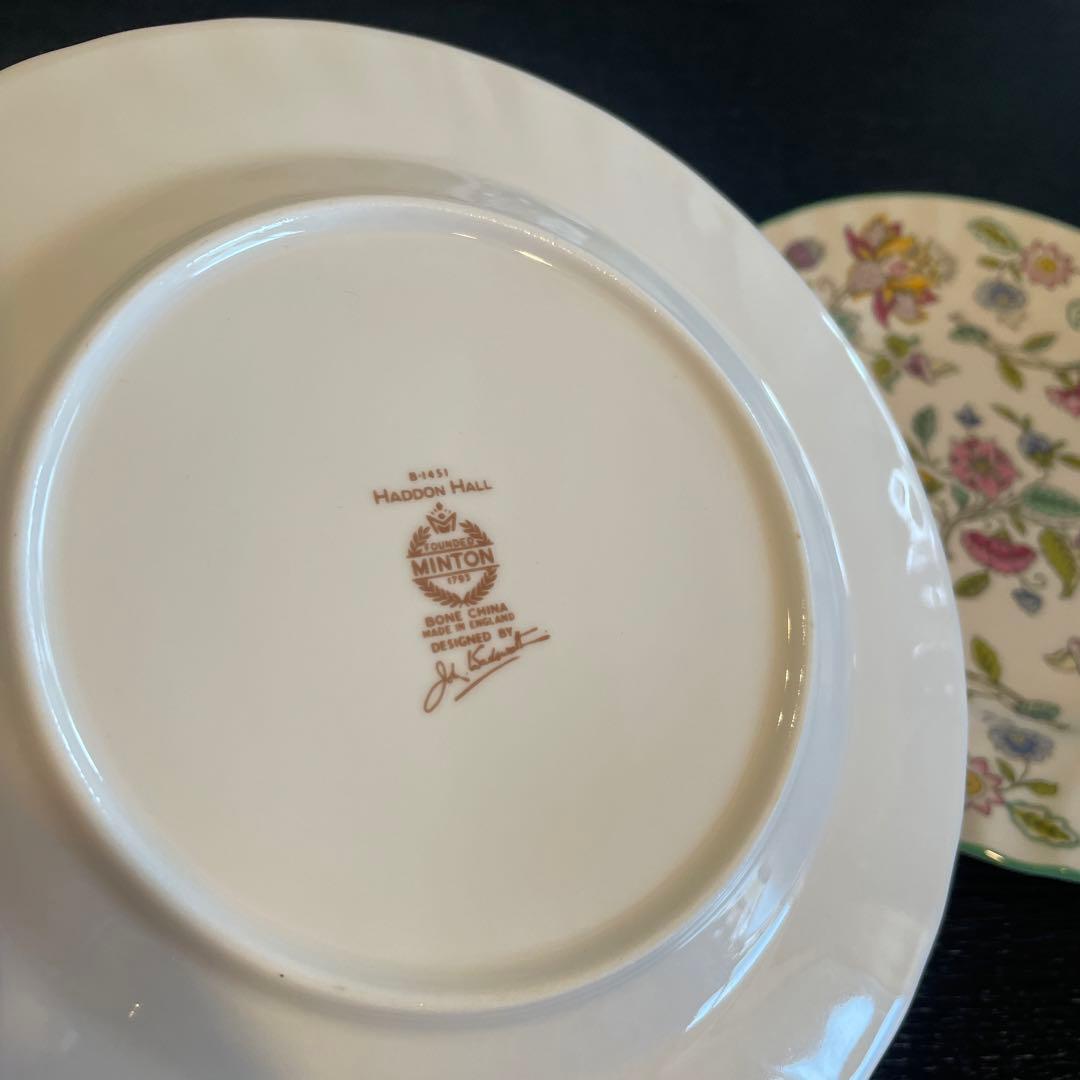 MINTON ハドンホール4点セット　ケーキスタンド　ケーキ皿2枚　小皿1枚