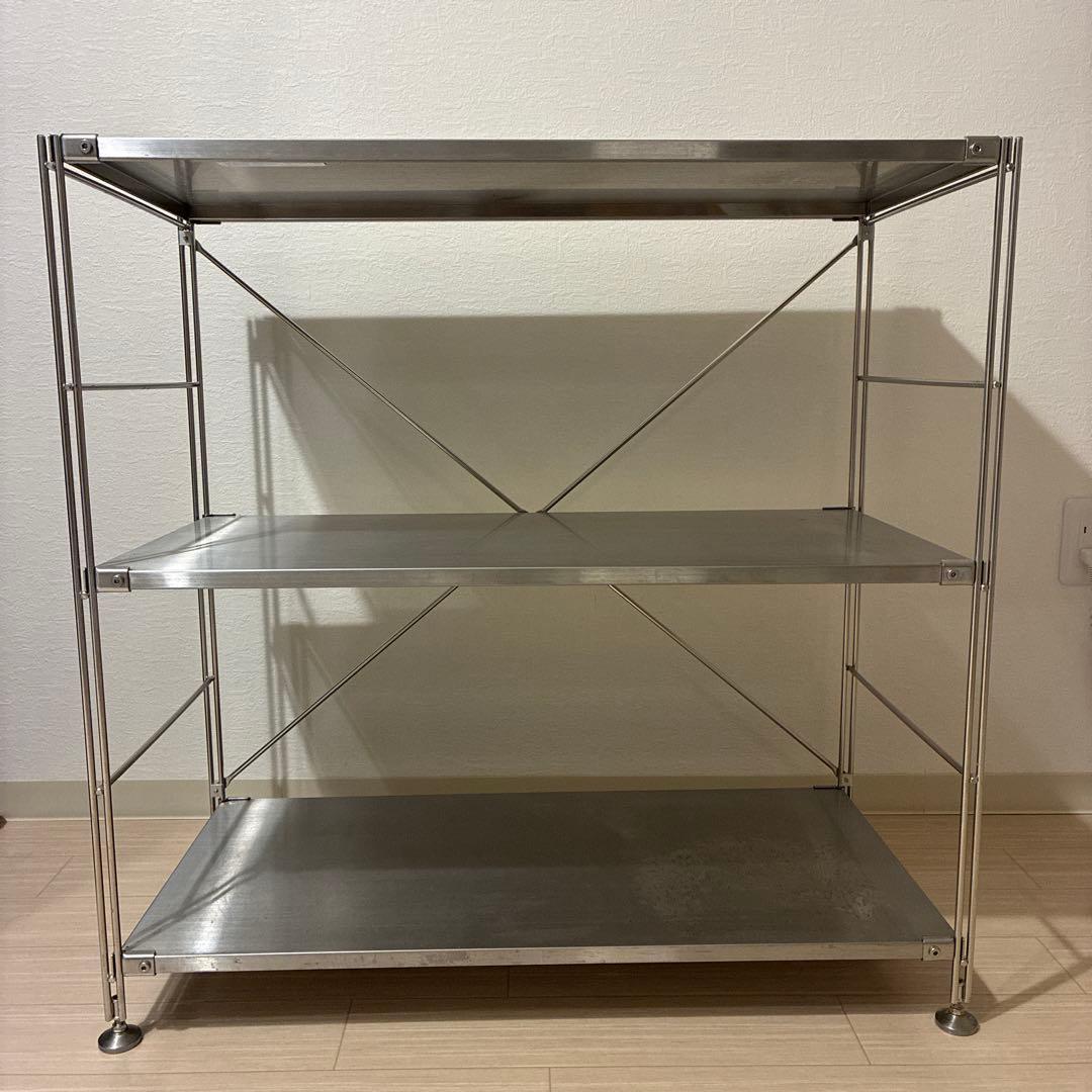 無印良品　ステンレスユニットシェルフ・ステンレス棚セット・ワイド・小