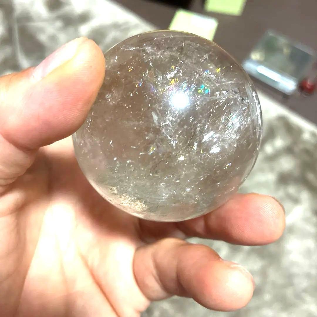超希少✨虹入り大玉レムリアンシードスモーキー285g　スフィア　丸玉