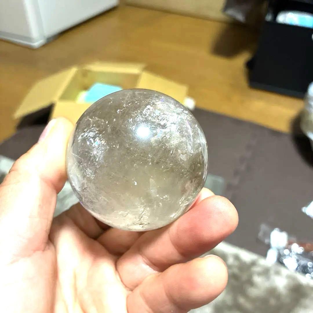 超希少✨虹入り大玉レムリアンシードスモーキー285g　スフィア　丸玉