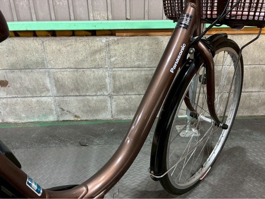 №8634電動自転車パナソニック ビビDX 26インチ　ブラウン