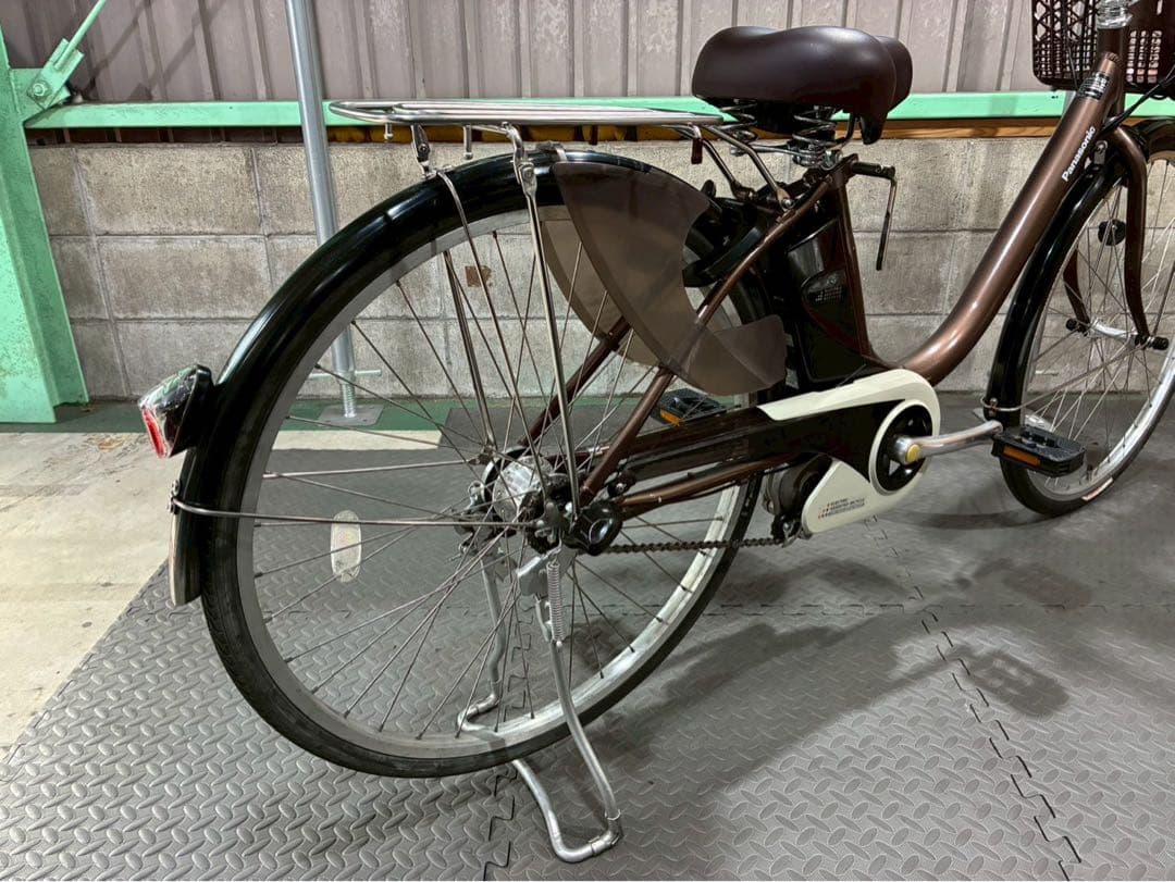 №8634電動自転車パナソニック ビビDX 26インチ　ブラウン