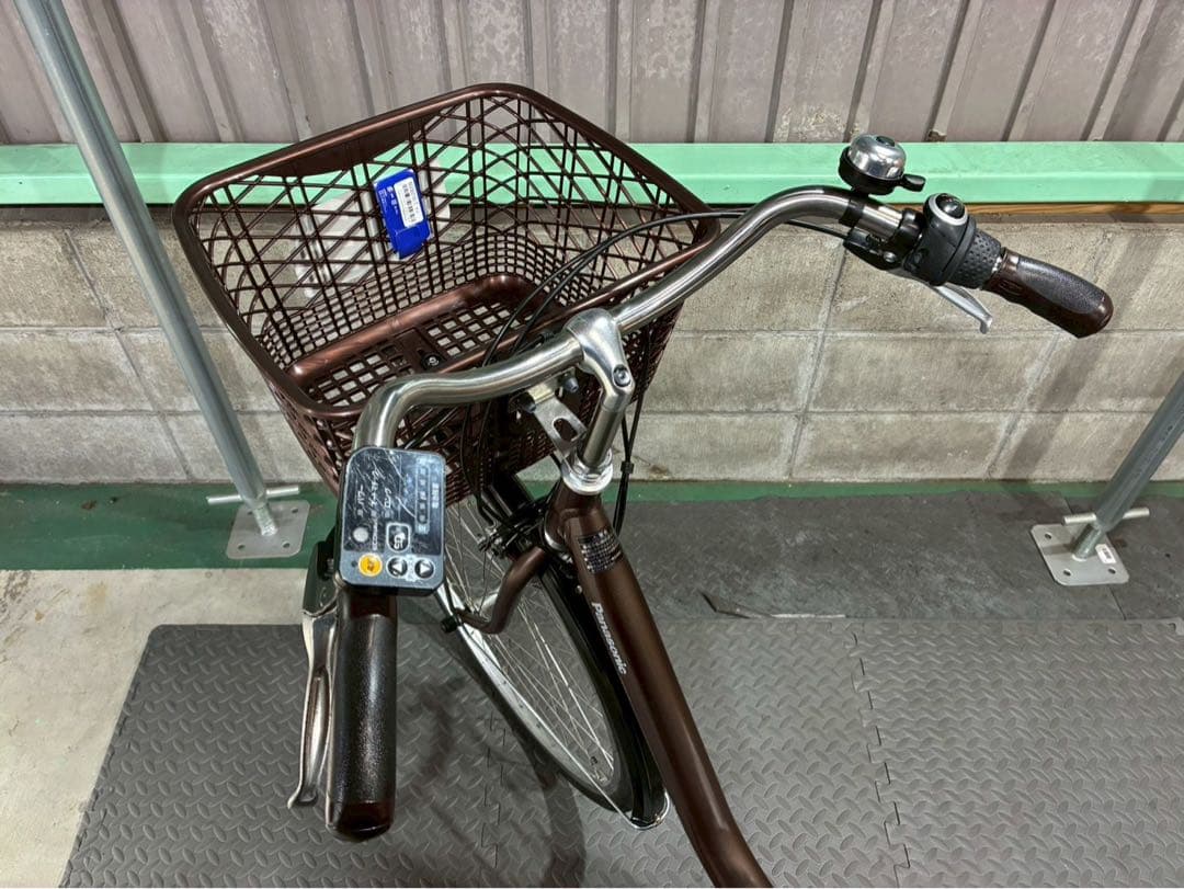 №8634電動自転車パナソニック ビビDX 26インチ　ブラウン