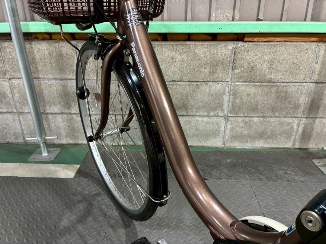 №8634電動自転車パナソニック ビビDX 26インチ　ブラウン