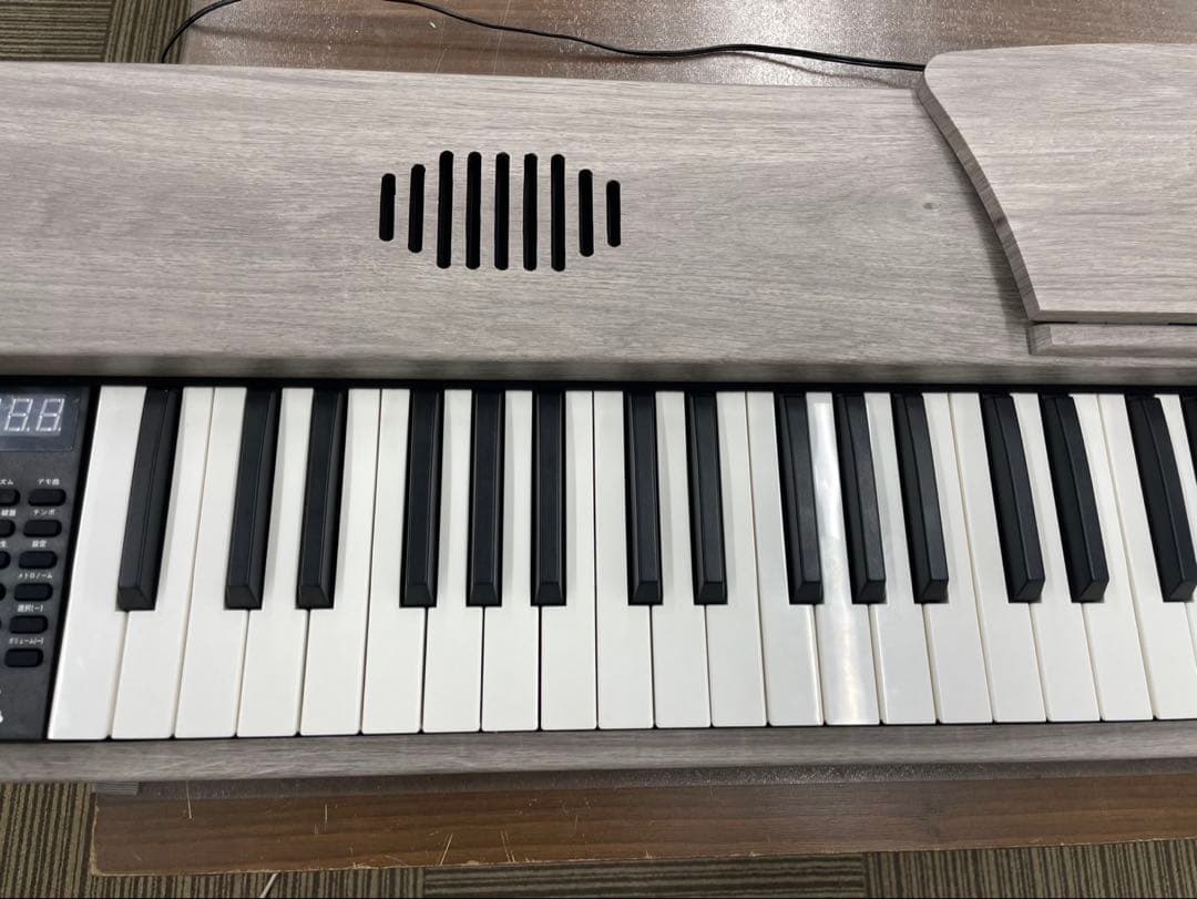 スタンド付き　電子ピアノ88鍵盤　給電タイプ　木目調ボディ　グレー