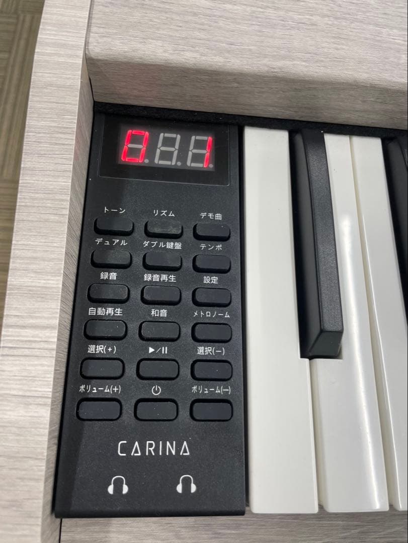 スタンド付き　電子ピアノ88鍵盤　給電タイプ　木目調ボディ　グレー
