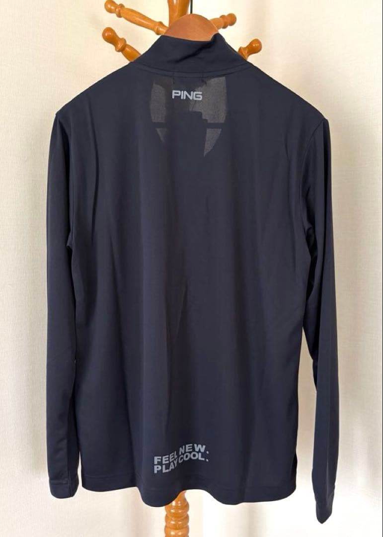 【新品/未着用】PING ピン ハーフジップ ハイネック長袖シャツ 黒