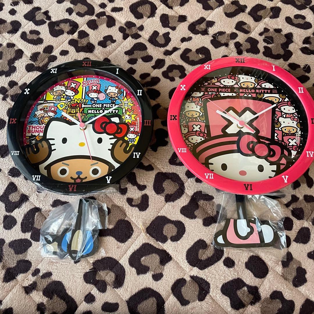 ONE PIECE HELLO KITTY コラボ ムービングクロック 2点
