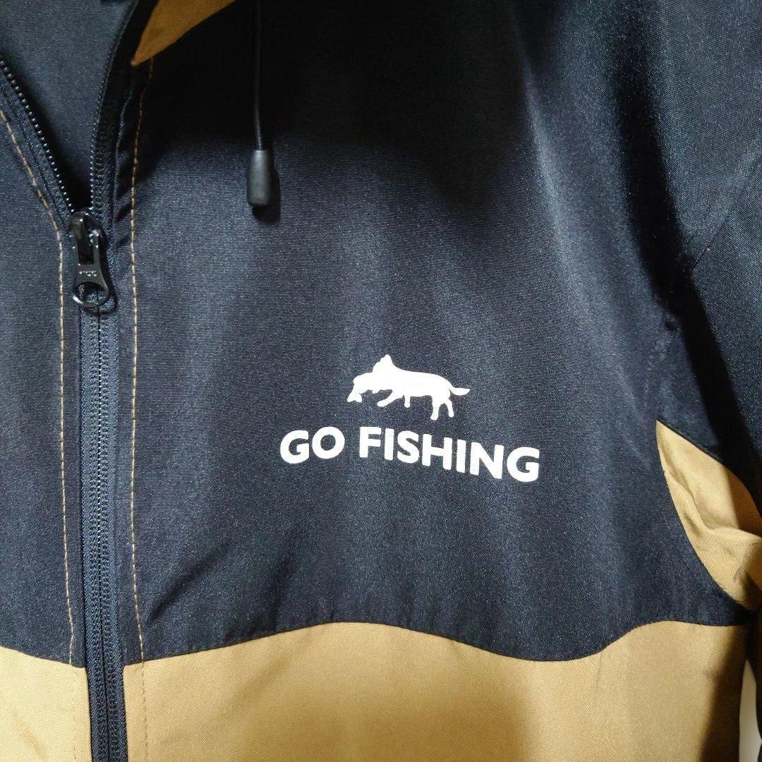 ☆GO FISHINGアウトドア•フィッシング•フード付シェルパーカ Ｍ