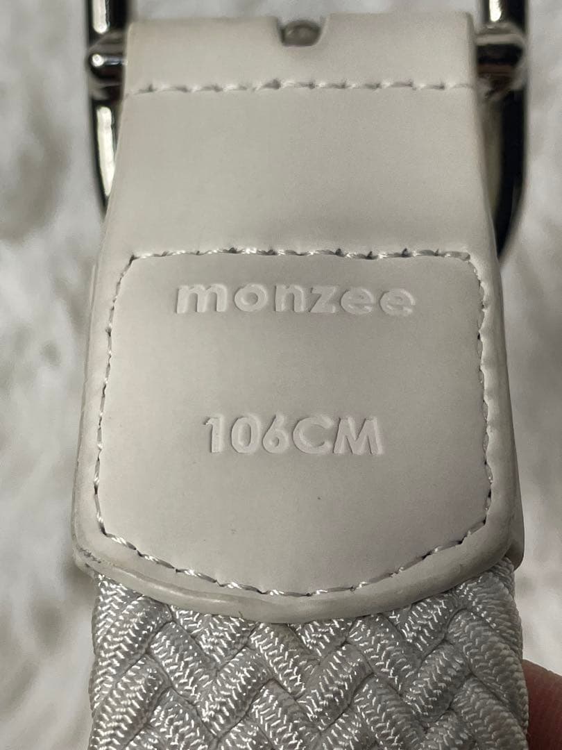 monzee モンジー ゴルフベルト メッシュベルト ホワイト ユニセックス
