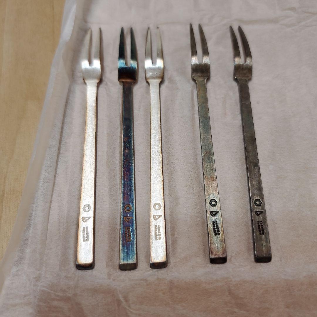 東屋 姫フォーク 真鍮銀めっき 5本セット