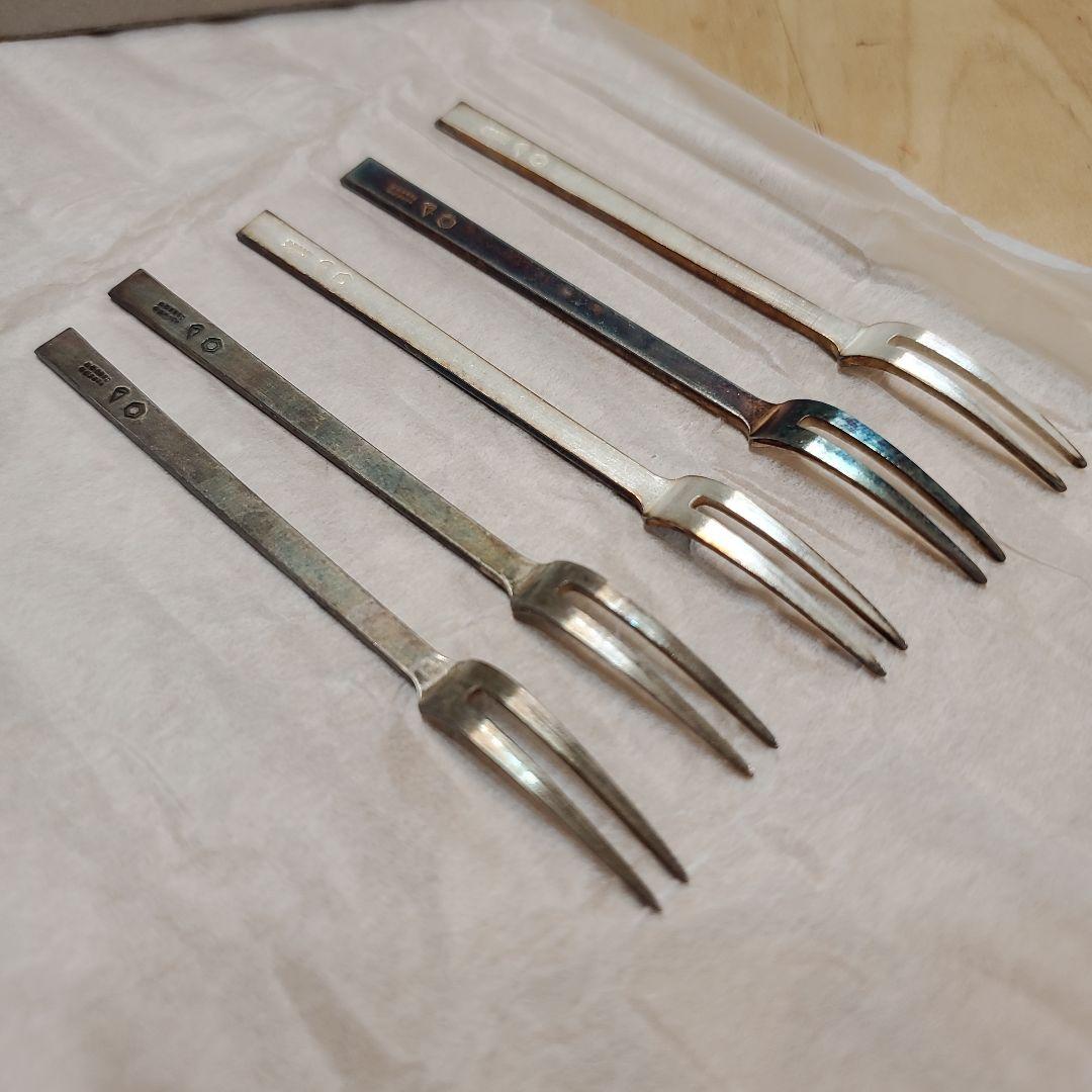 東屋 姫フォーク 真鍮銀めっき 5本セット