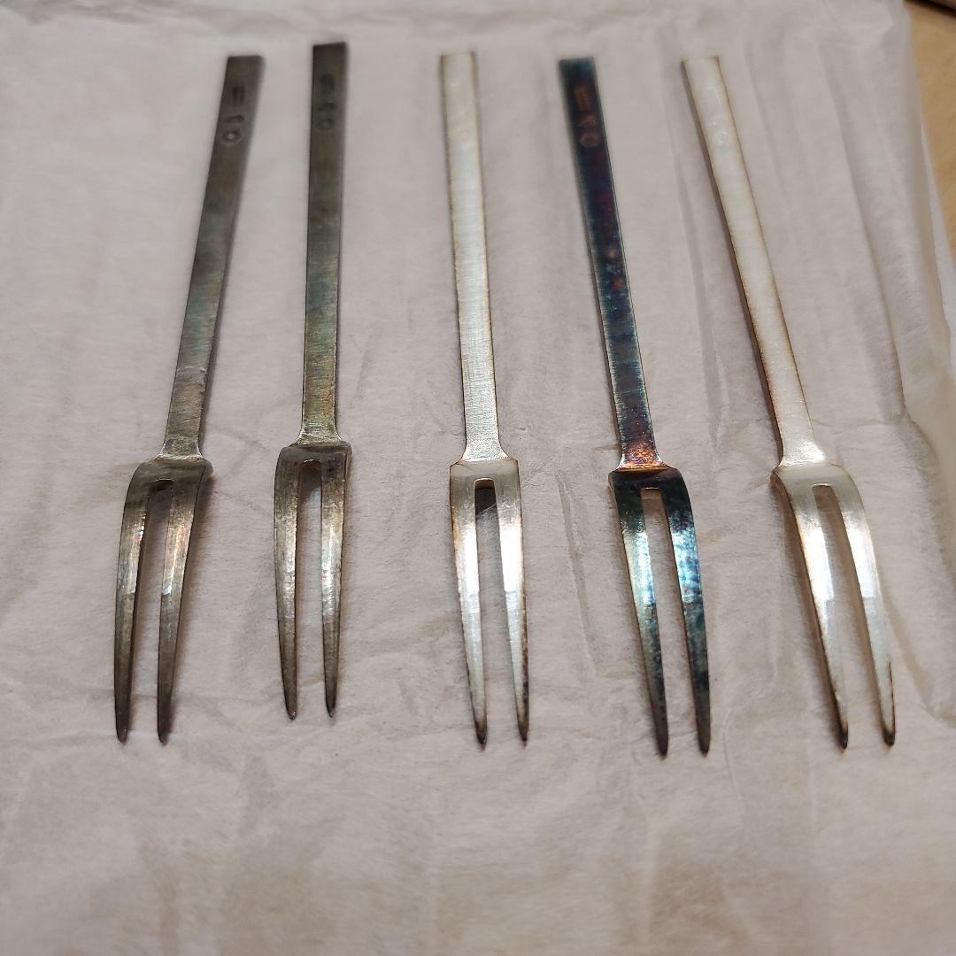 東屋 姫フォーク 真鍮銀めっき 5本セット