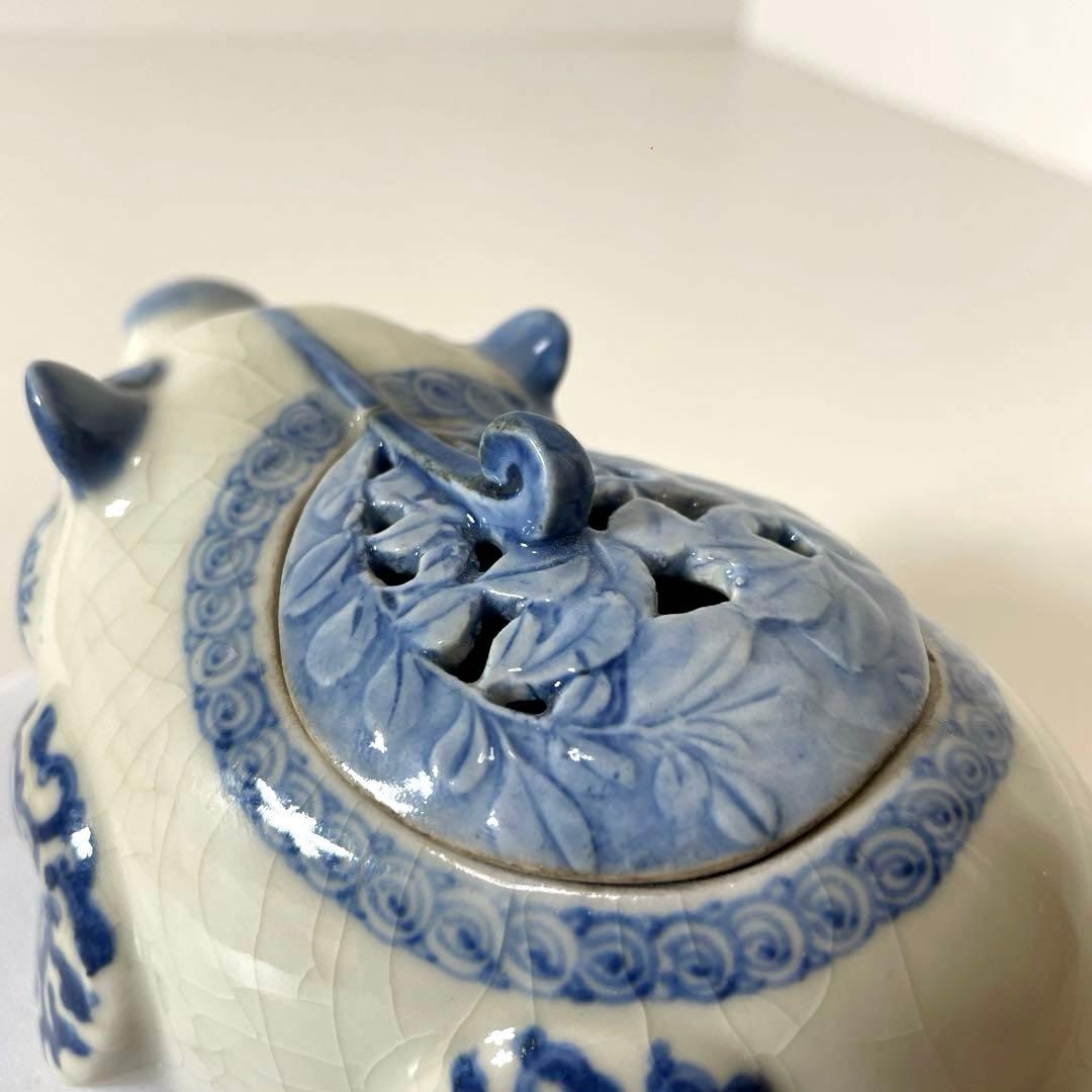 #XG446 古染付・猪型香炉・古染付・伊万里・香炉・骨董・中国古玩
