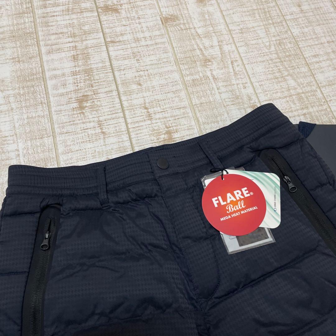 新品 パーリーゲイツ ロングパンツ 中綿 千鳥柄 ネイビー Mサイズ（4）