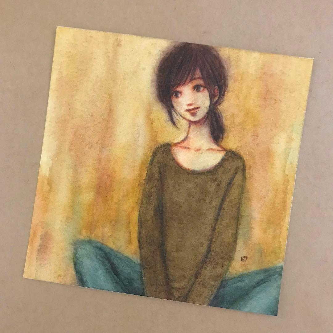 『ゆるゆると』（手描きイラスト・オリジナル・絵画・水彩画・人物画・原画）