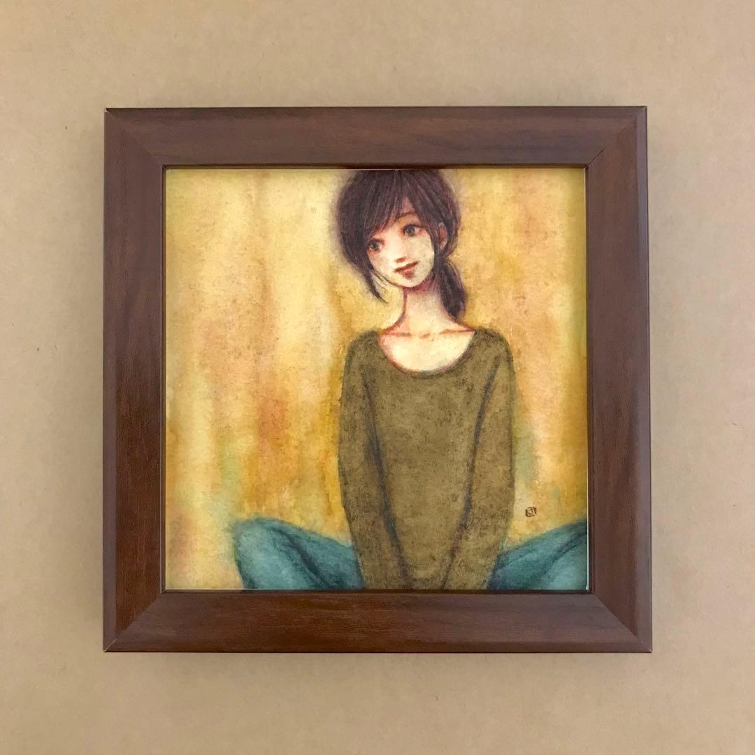『ゆるゆると』（手描きイラスト・オリジナル・絵画・水彩画・人物画・原画）