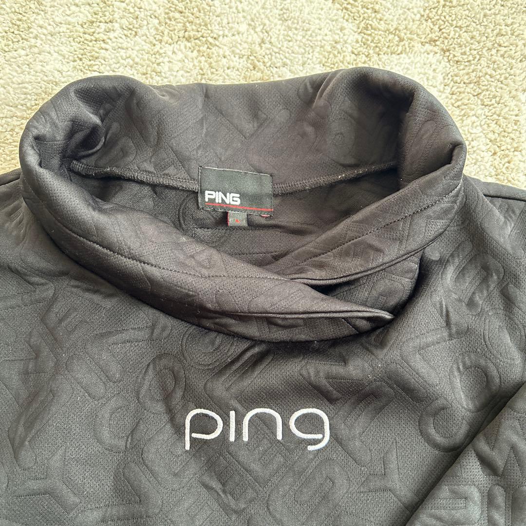 【PING】ピンMr.PING アルファベットシャドー柄 長袖トレーナー