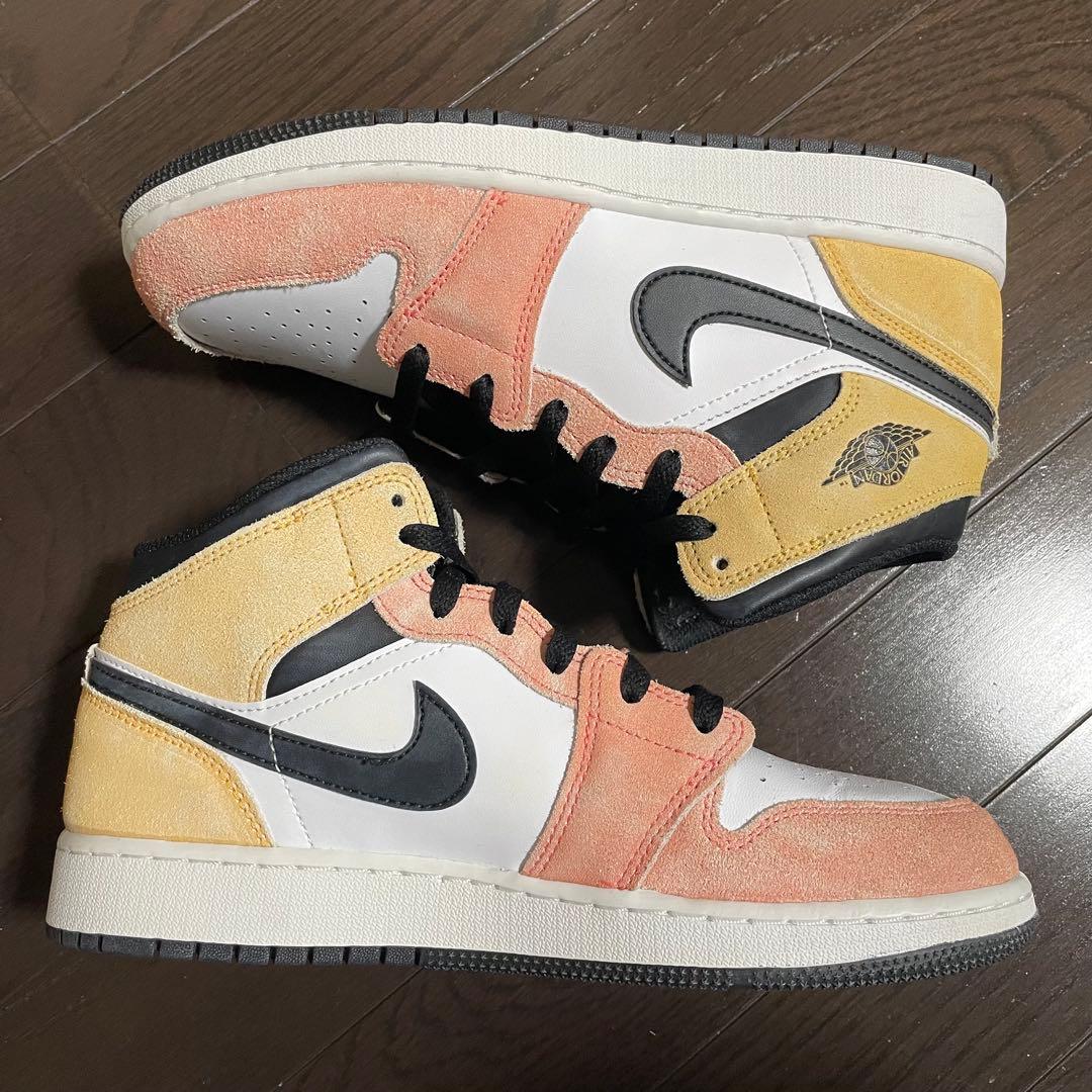 美品 Nike GS エアジョーダン1 Mid Flight Club 25cm