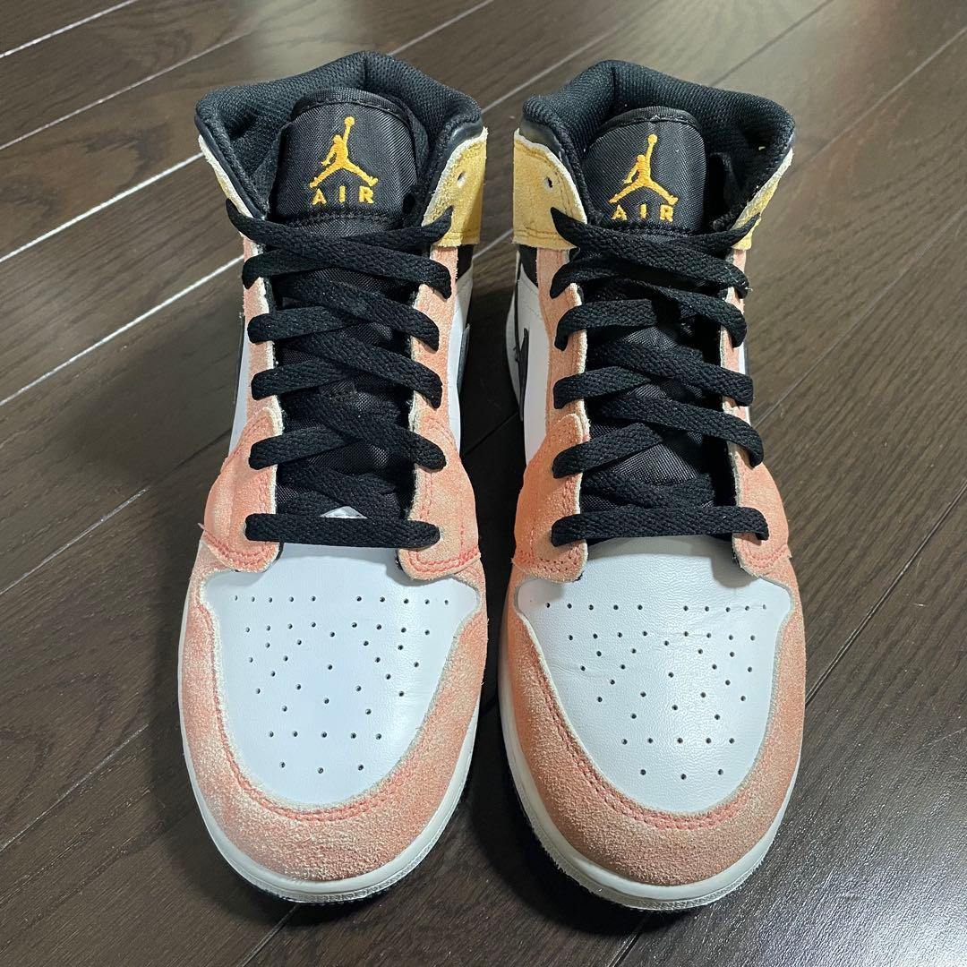 美品 Nike GS エアジョーダン1 Mid Flight Club 25cm