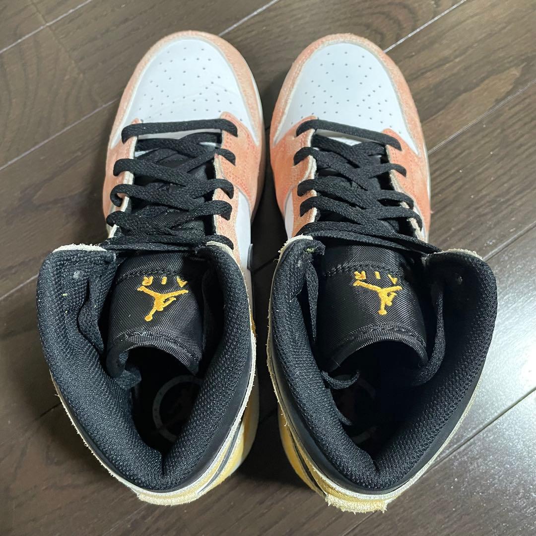 美品 Nike GS エアジョーダン1 Mid Flight Club 25cm