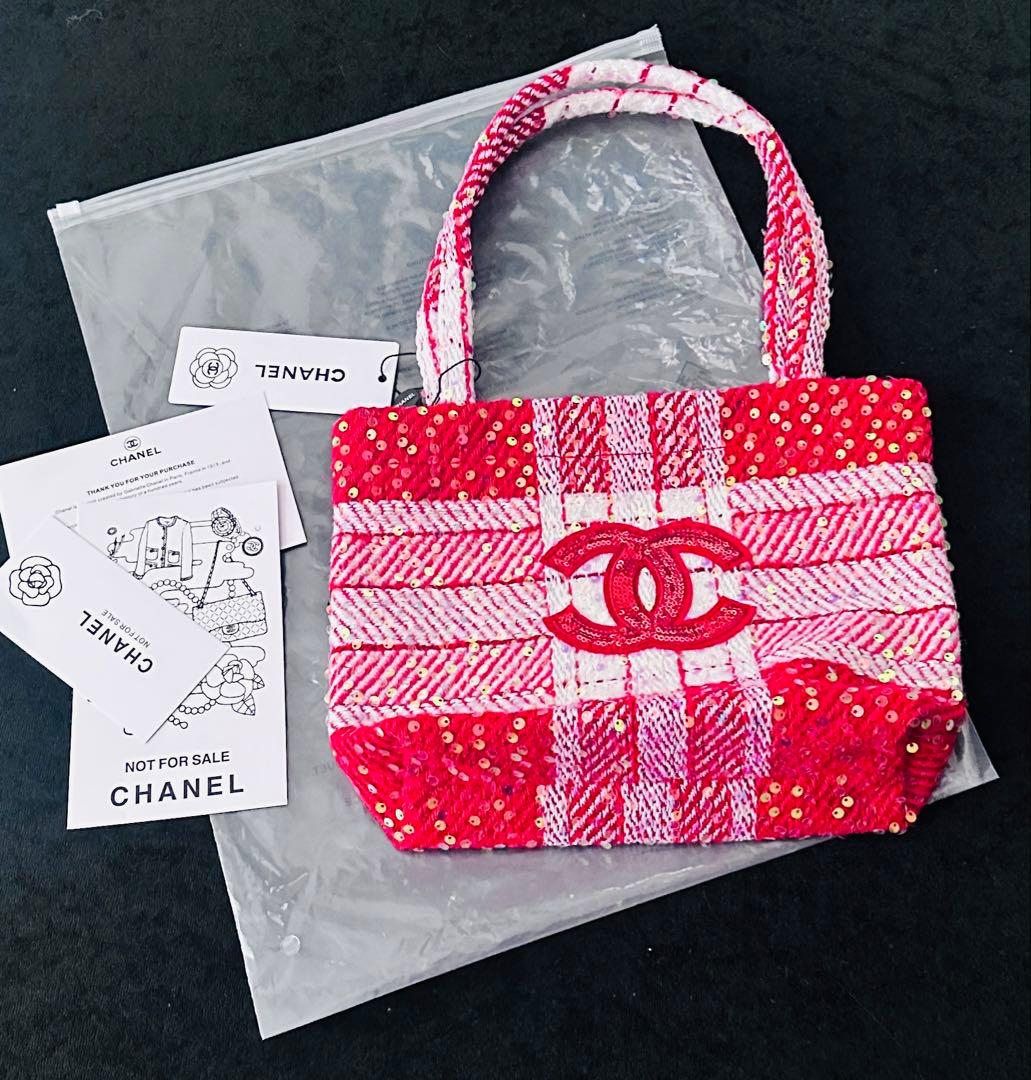 CHANEL シャネル ツイード トートバッグ ノベルティ スパンコール非売品