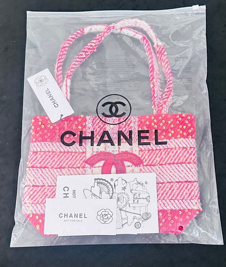 CHANEL シャネル ツイード トートバッグ ノベルティ スパンコール非売品