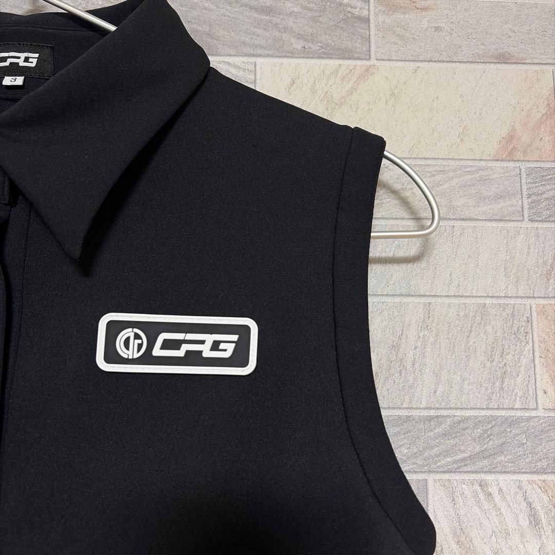 CPG GOLF ノースリーブストレッチポロワンピ ブラック レディース L