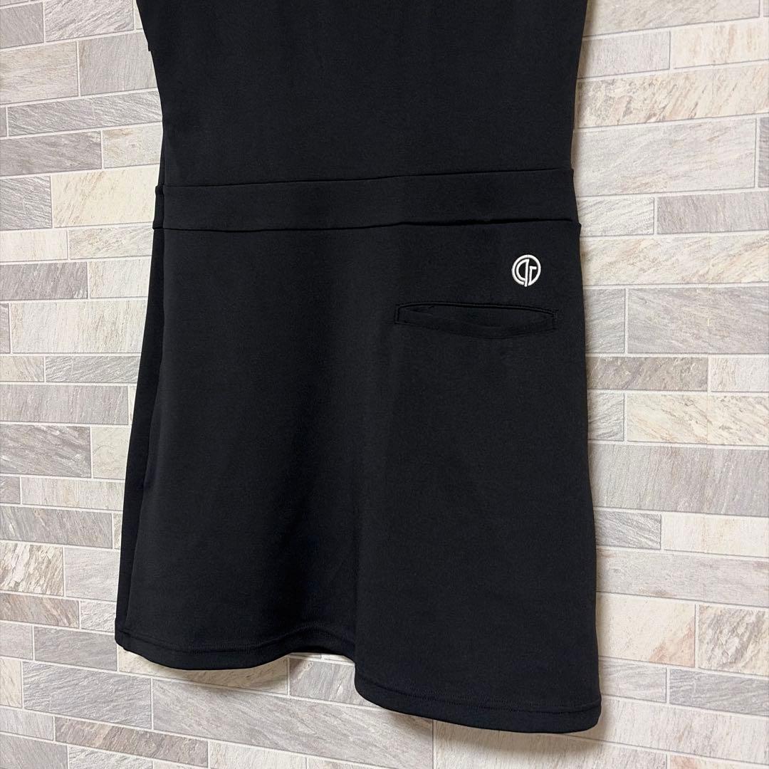 CPG GOLF ノースリーブストレッチポロワンピ ブラック レディース L