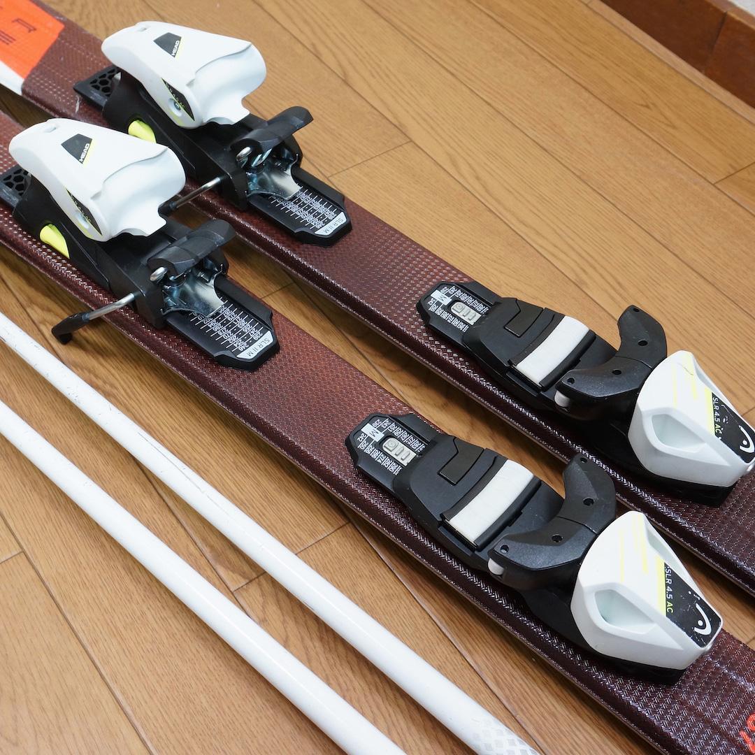 メンテ済 137cm 靴25cm HEAD カービングスキーセット (140