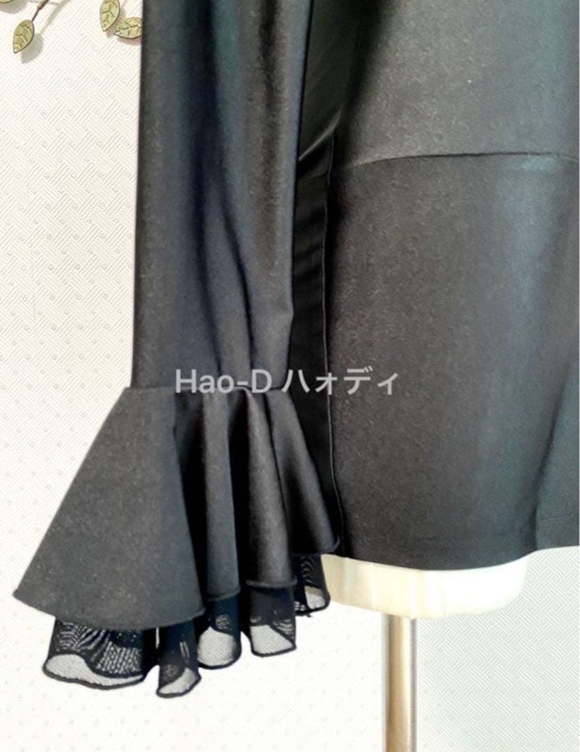 Hao-D★社交ダンス★ラテン★メンズ★新品★シャツ★フリル襟★M★ハオディ