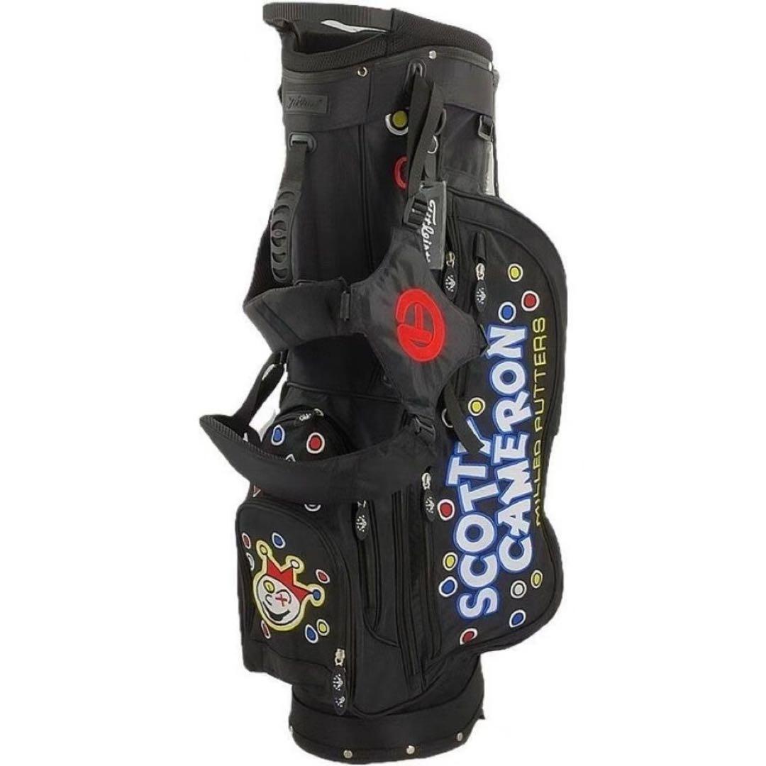 タイトリストスコッティキャメロンキャディバッグ黒カラフルクラブ　ヘッドカバー付き
