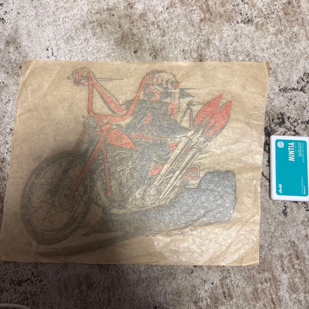 60sビンテージ　チョッパー 転写シート 古着カスタム　バイカー　山田蓮