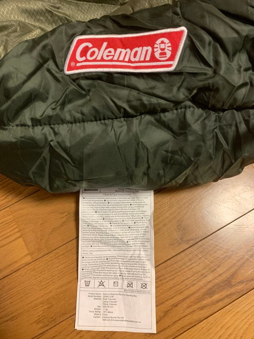 Coleman コールマン 寝袋(マミー型) ★-18度まで対応