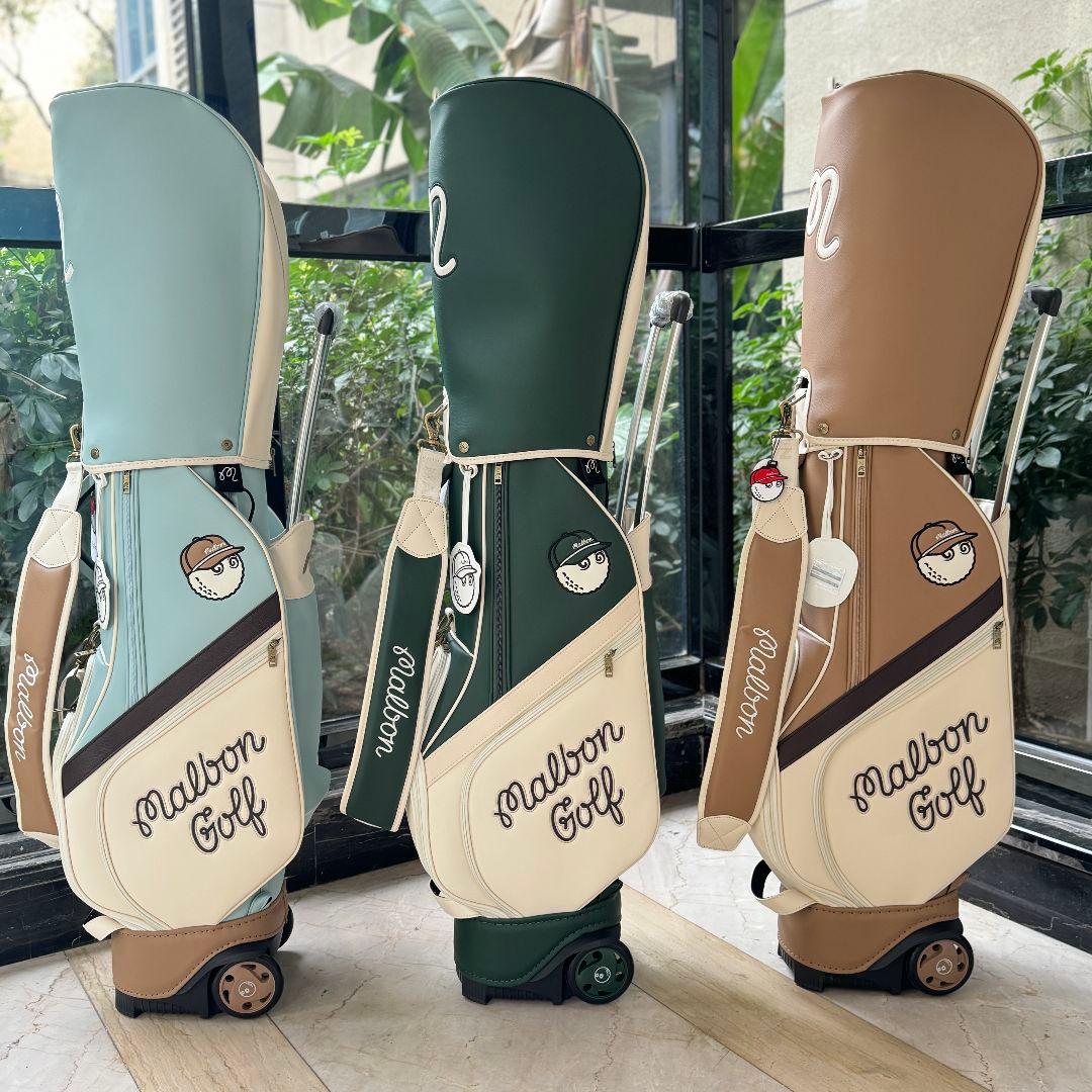 再入荷★Malbon Golf キャディバッグ ベージュキャスター付き