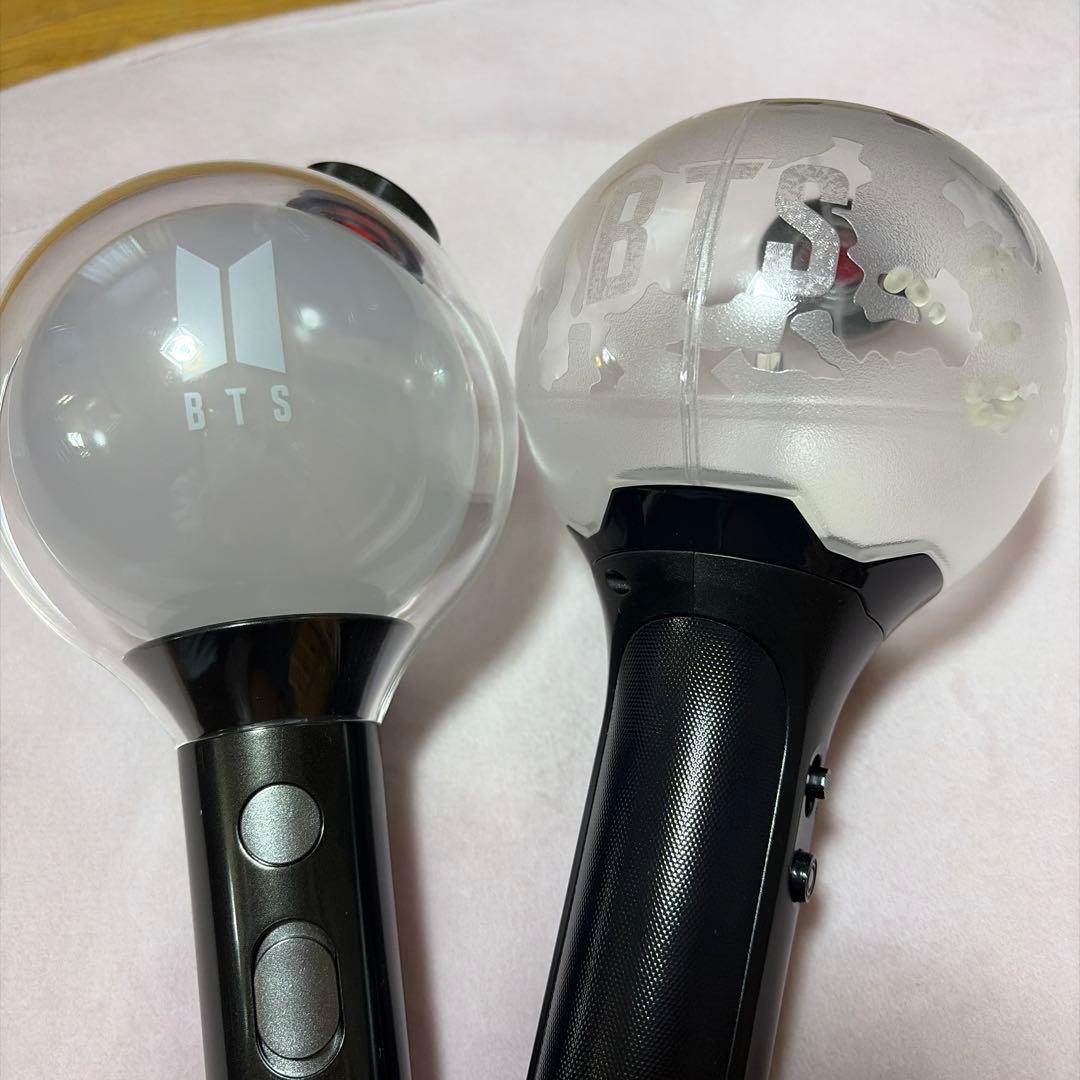 BTS ペンライト クリア ブラック ファー付き