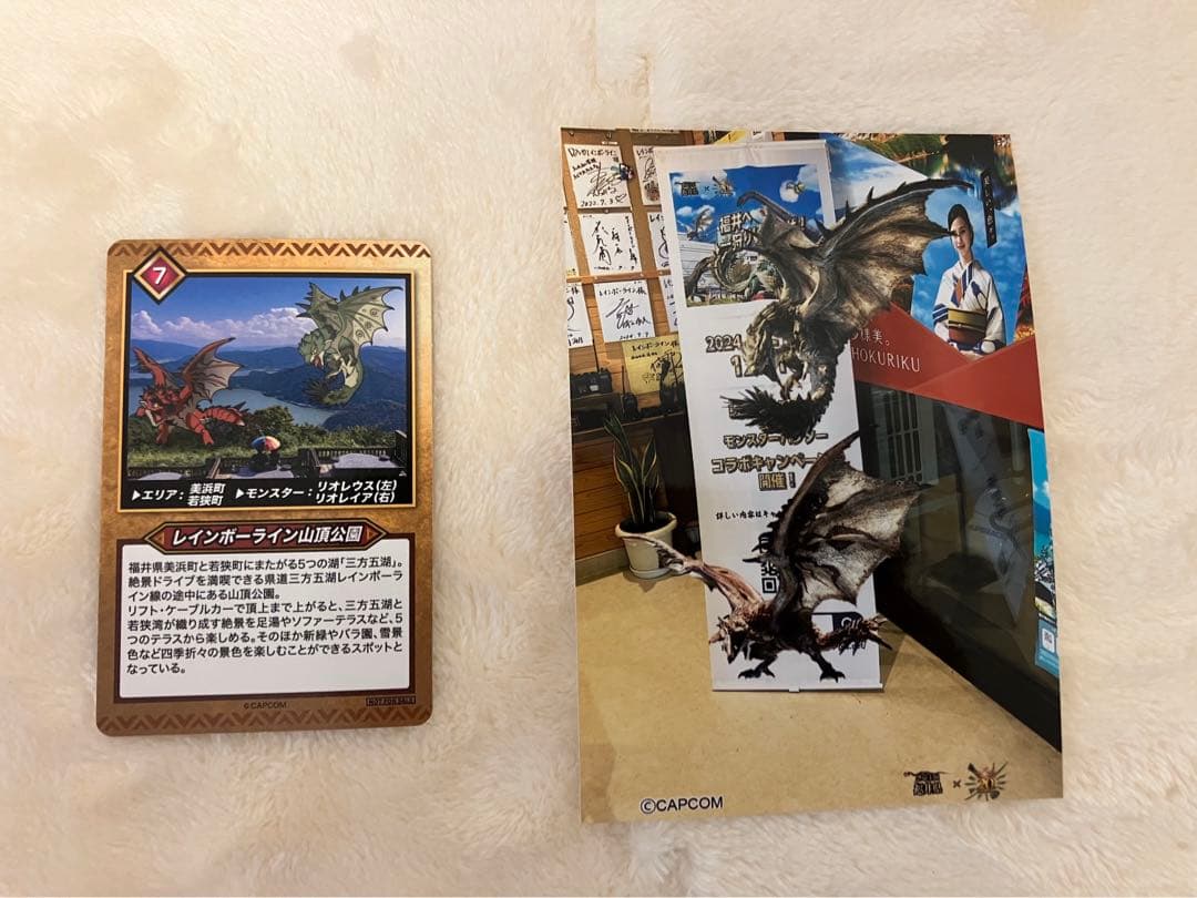福井県モンハンコラボ　限定クリアファイルと限定トートバッグ