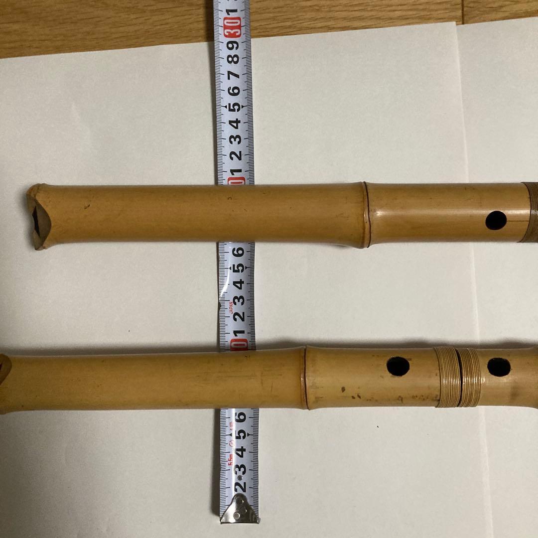 尺八 竹製 5穴　約５４.５ｃｍと４９ｃｍ２本セット 49ｃｍツナキ部調整要