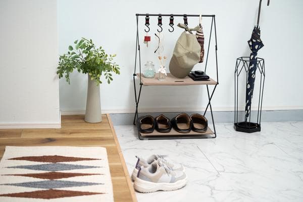 ハンギングラック 2段 サイドテーブル 室内 屋外 ベージュ MIP-72N01