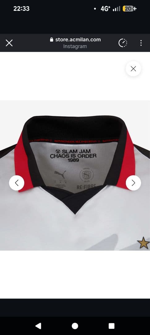 【希少L／完売】ACミラン Slam Jam 4th SilverMist 新品