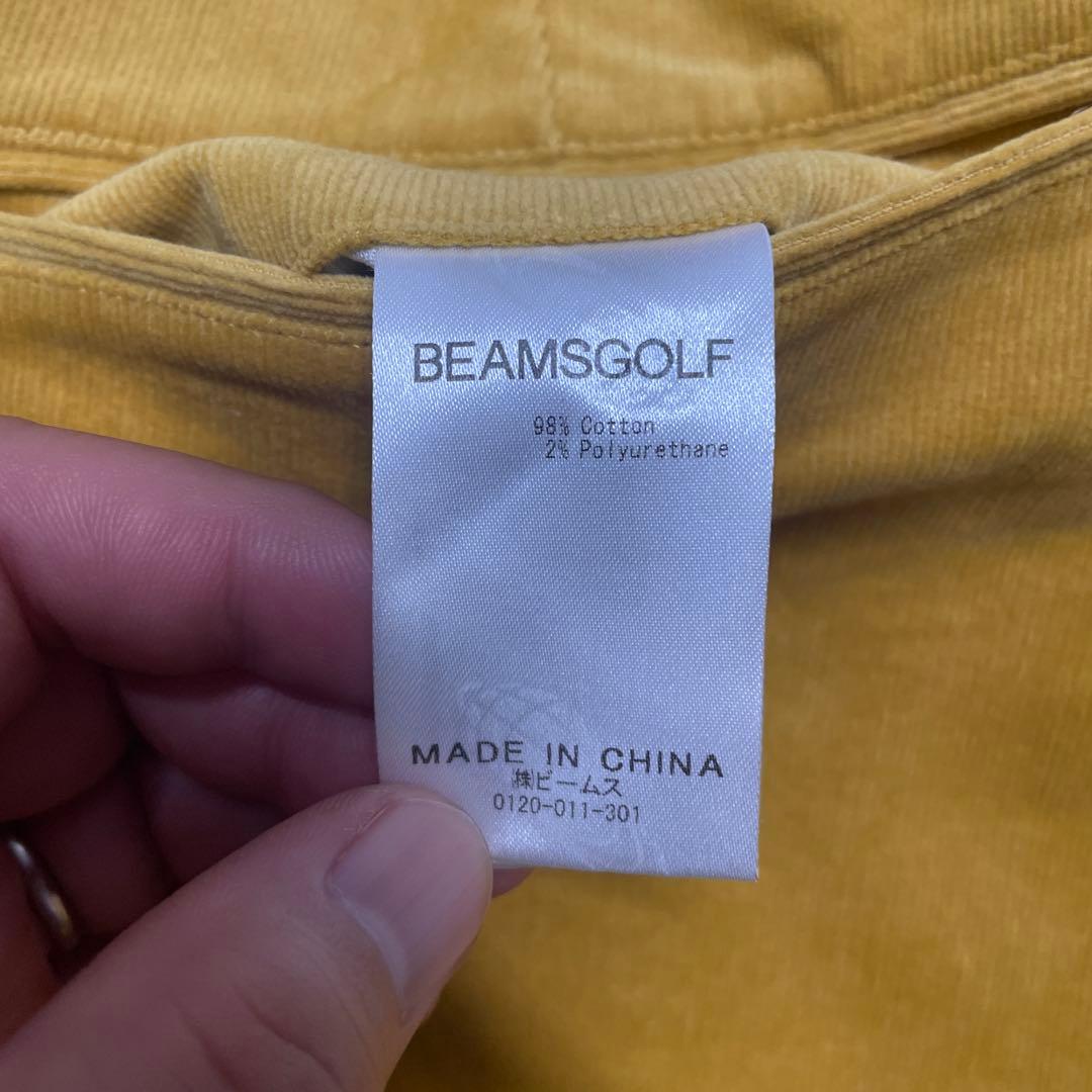 新品未使用　ビームスゴルフ　マスタード　ストレッチショートパンツ　サイズL