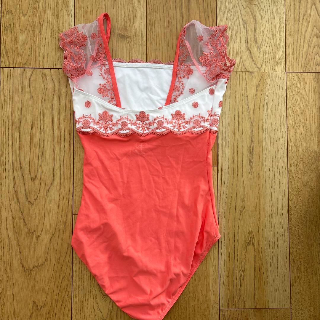 wearmoi コーラルピンク フリル付きレオタード