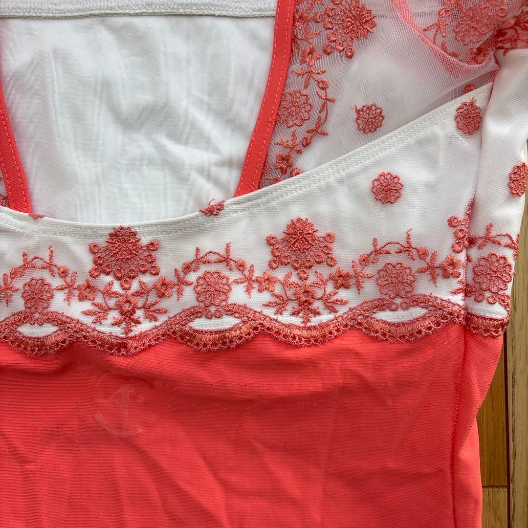 wearmoi コーラルピンク フリル付きレオタード