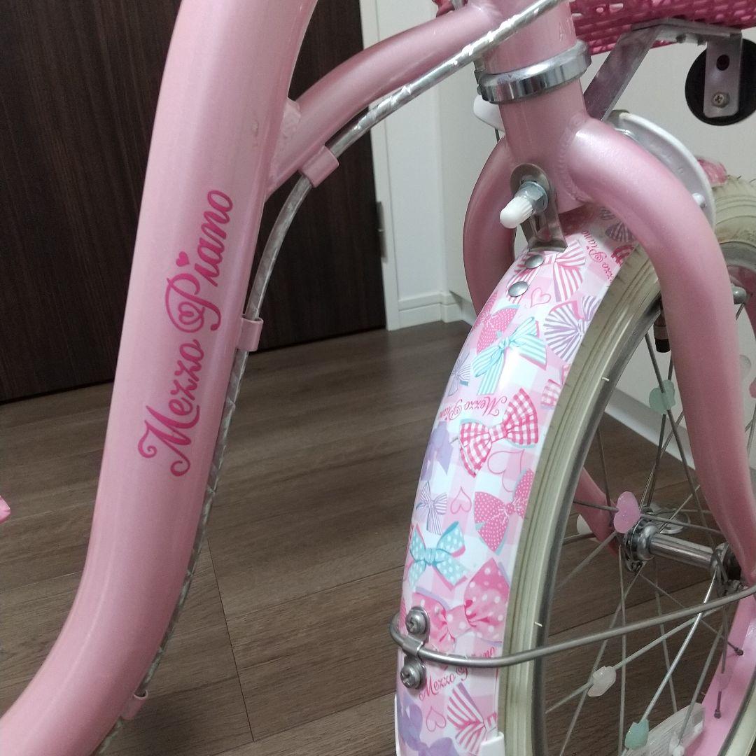メゾピアノ 子供用自転車 18インチ ピンク ハートデザイン