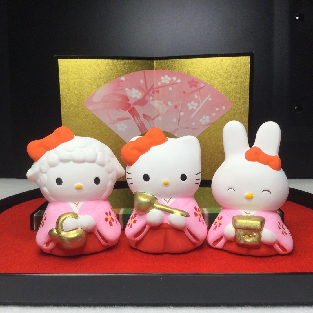 ハローキティ 雛人形セット　陶器　5体セット