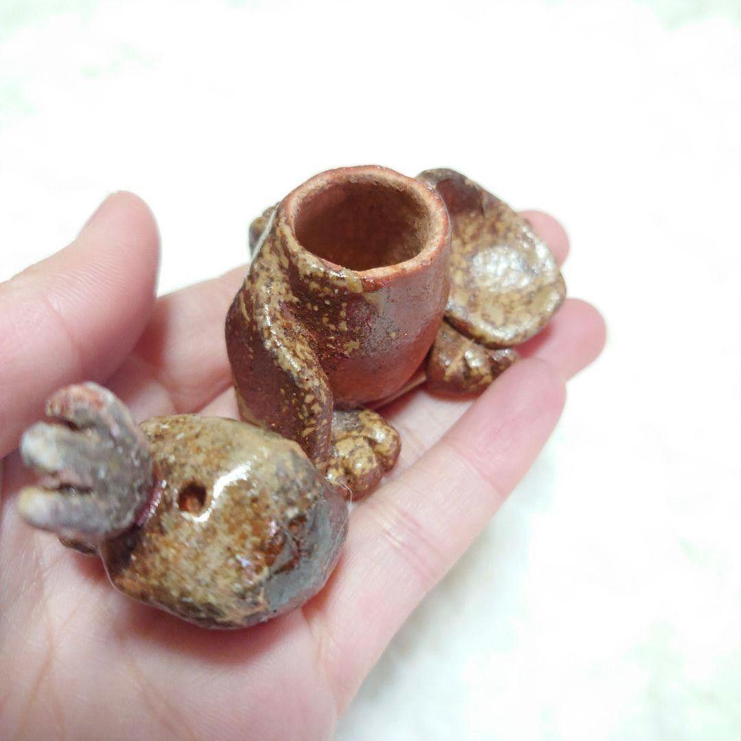 ●【2512】124.ハシビロコウ、花器…備前焼