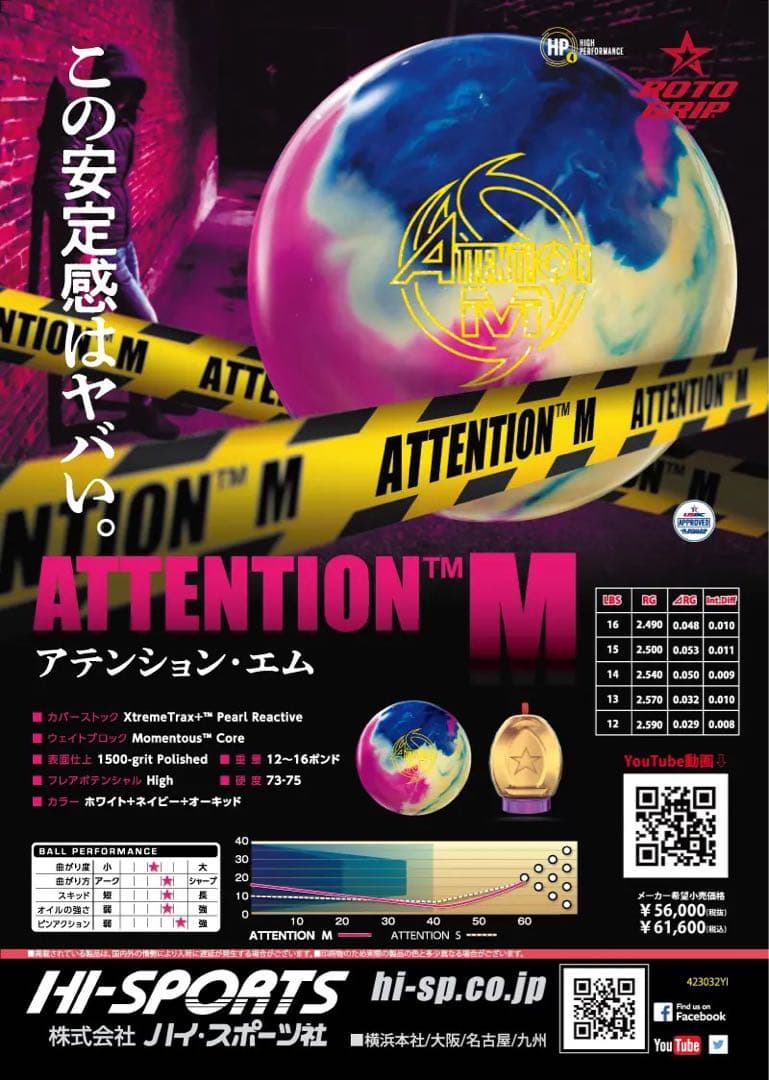 送料込み【新品】アテンションM ロトグリップ 　15ポンド4オンス 1